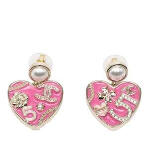 Chanel Cc Logo Heart Earrings Gold-Tone #250002C10B